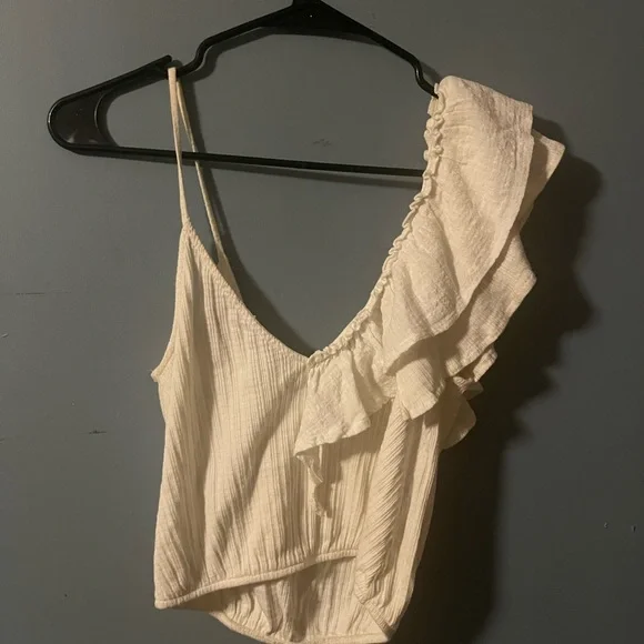 Zara White Ruffle Top and Denim Skirt Set - Picture 5 of 5